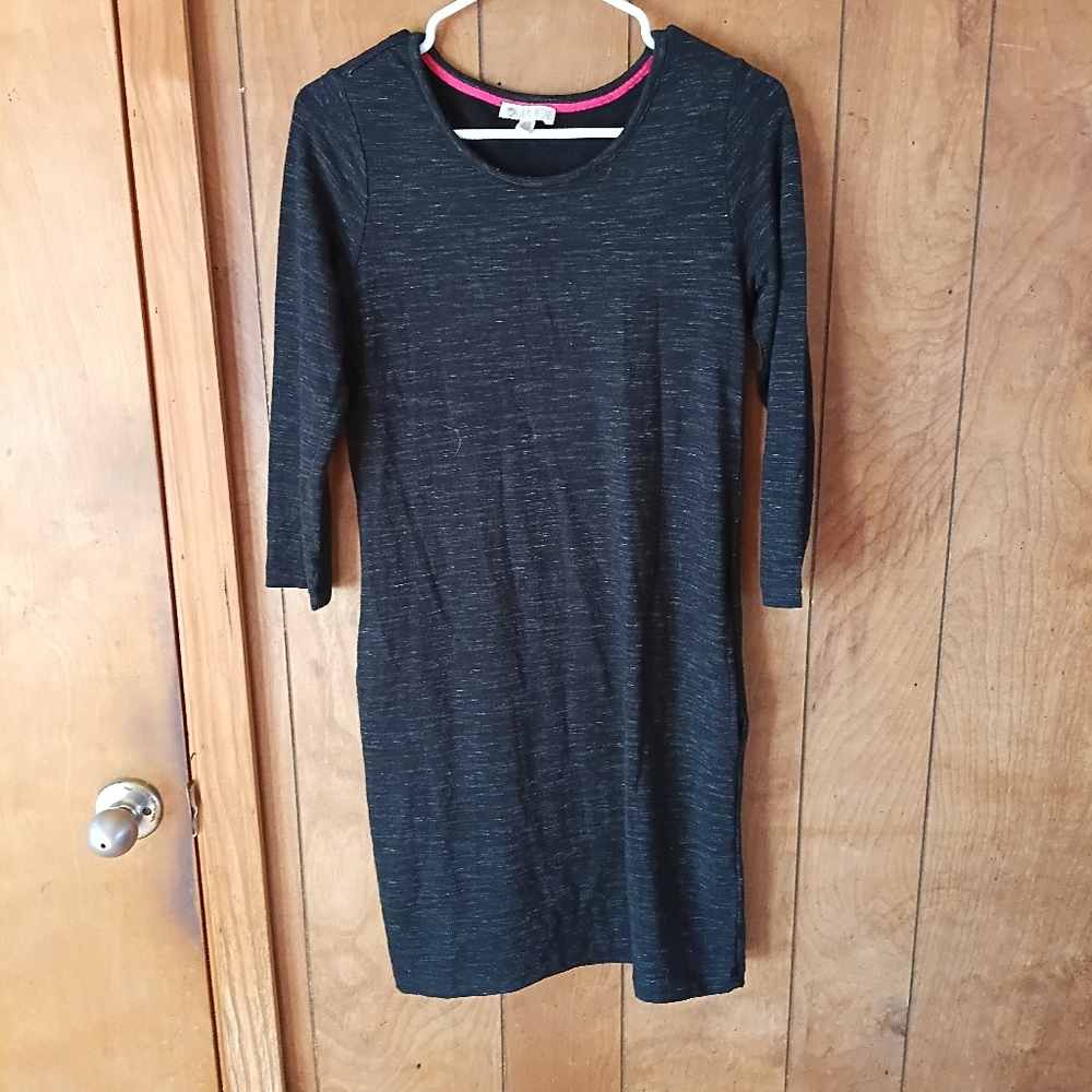 Lila Rose Black Long Sleeve Dress XS Fitted Stretch Casual Minimalist